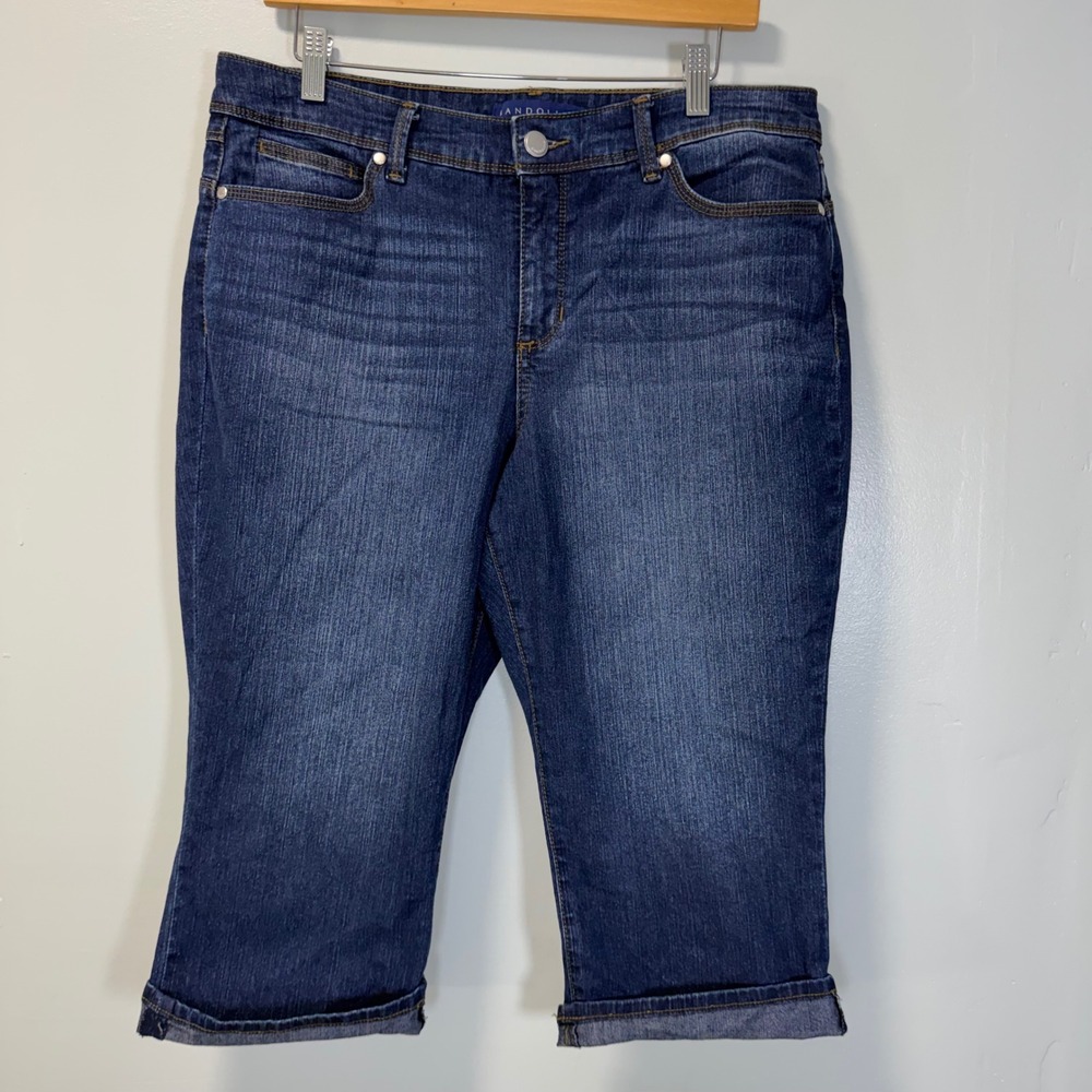 Bandolino Lisbeth Skimmer Jeans Womens 14P Blue Denim Capri Cropped Pants